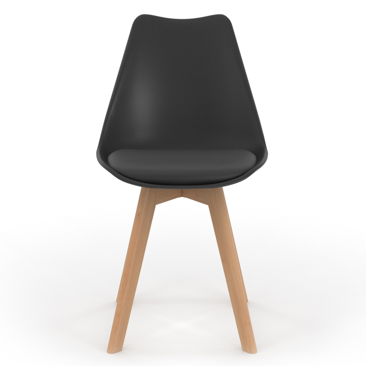 ID MARKET Lot de 6 chaises scandinaves SARA noires pour salle à manger