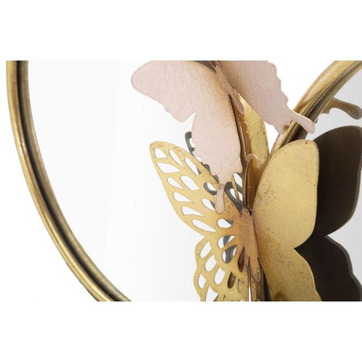 Paris Prix Double Miroir Mural Design  Butterfly  81cm Or & Rose