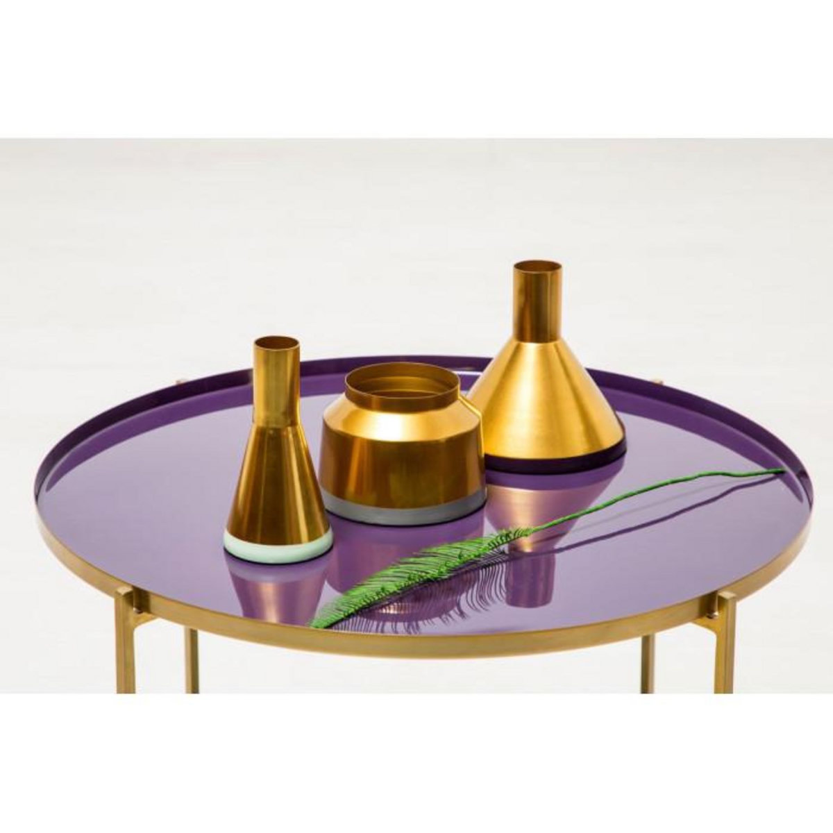 Paris Prix Lot de 3 Vases Déco  Culture  16cm Violet & Or