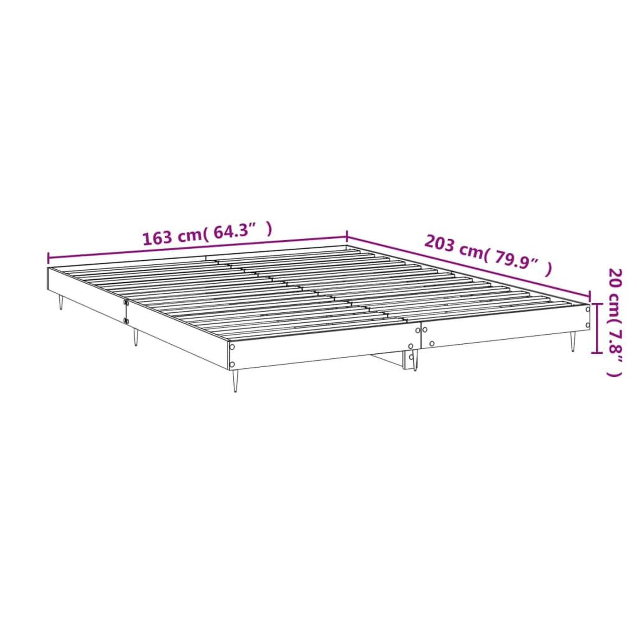Voir la diapositive 6 : VIDAXL Cadre de lit sans matelas sonoma gris 160x200cm bois ingenierie