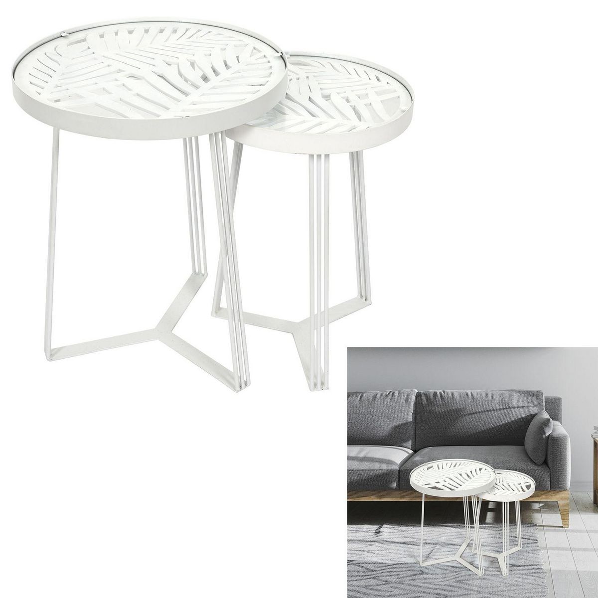 The Home Deco Factory Lot de 2 tables gigognes