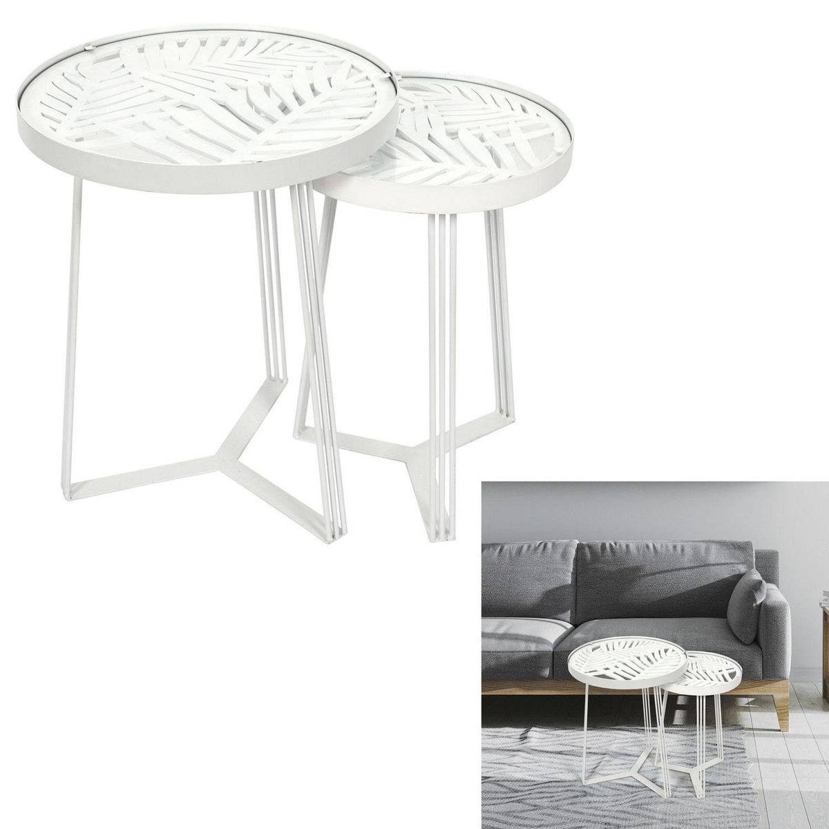 The Home Deco Factory Lot de 2 tables gigognes