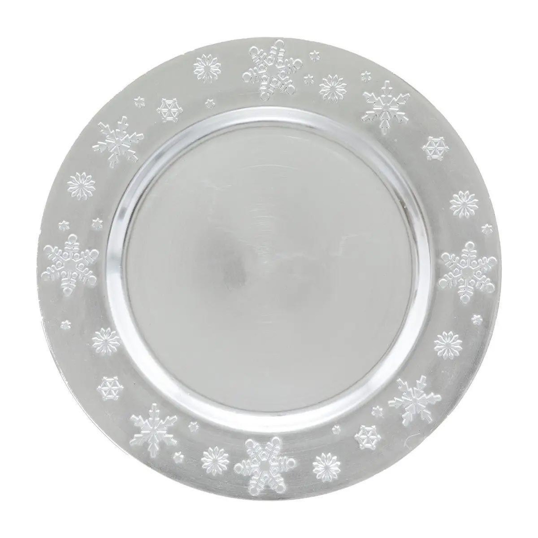 ATMOSPHERA Assiette de présentation  flocon  33cm argent