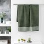 Voir la diapositive 2 : Paris Prix Drap de Douche Jacquard  Belina  70x130cm Kaki