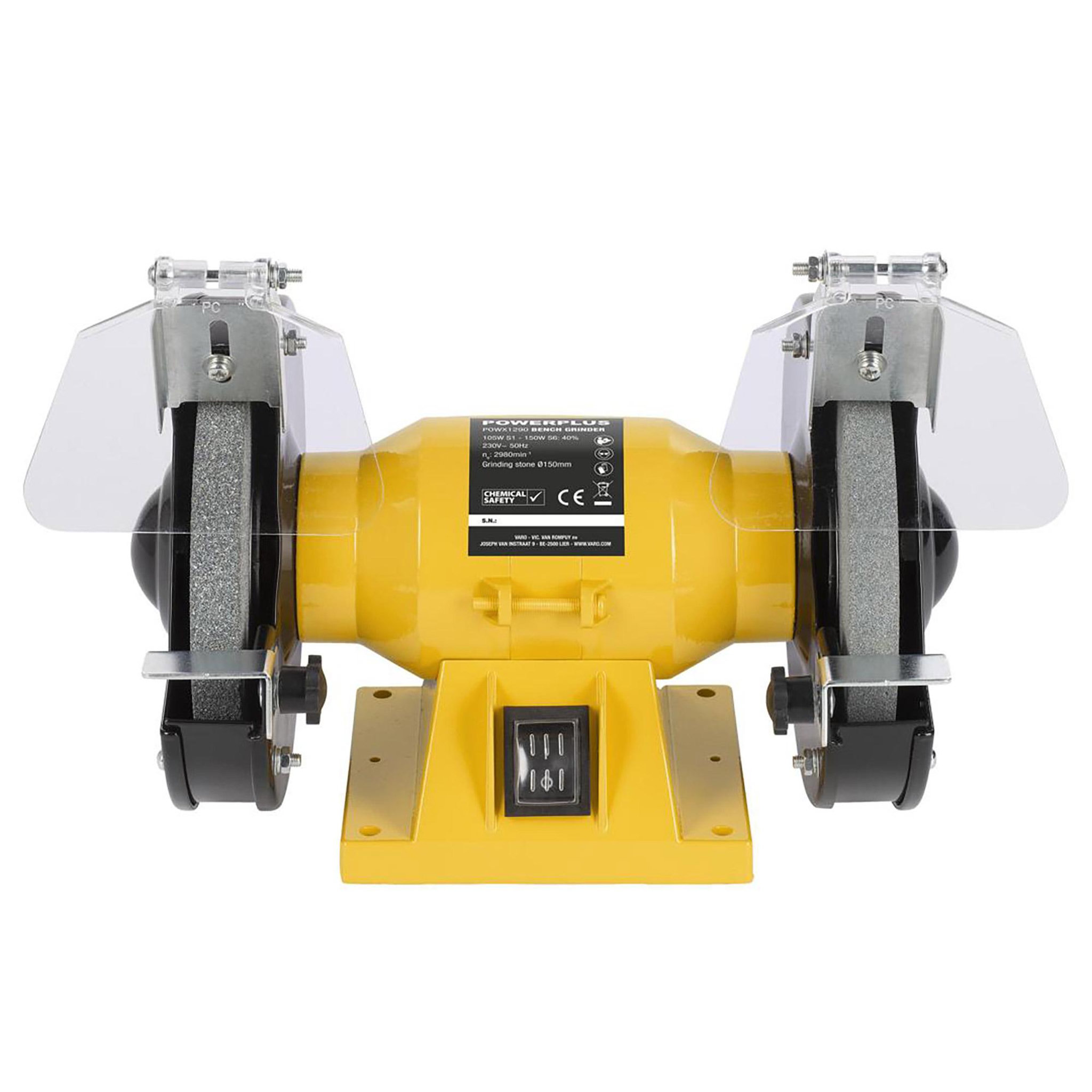 Voir la diapositive 2 : POWERPLUS Touret à meuler d'établi 150w powerplus
