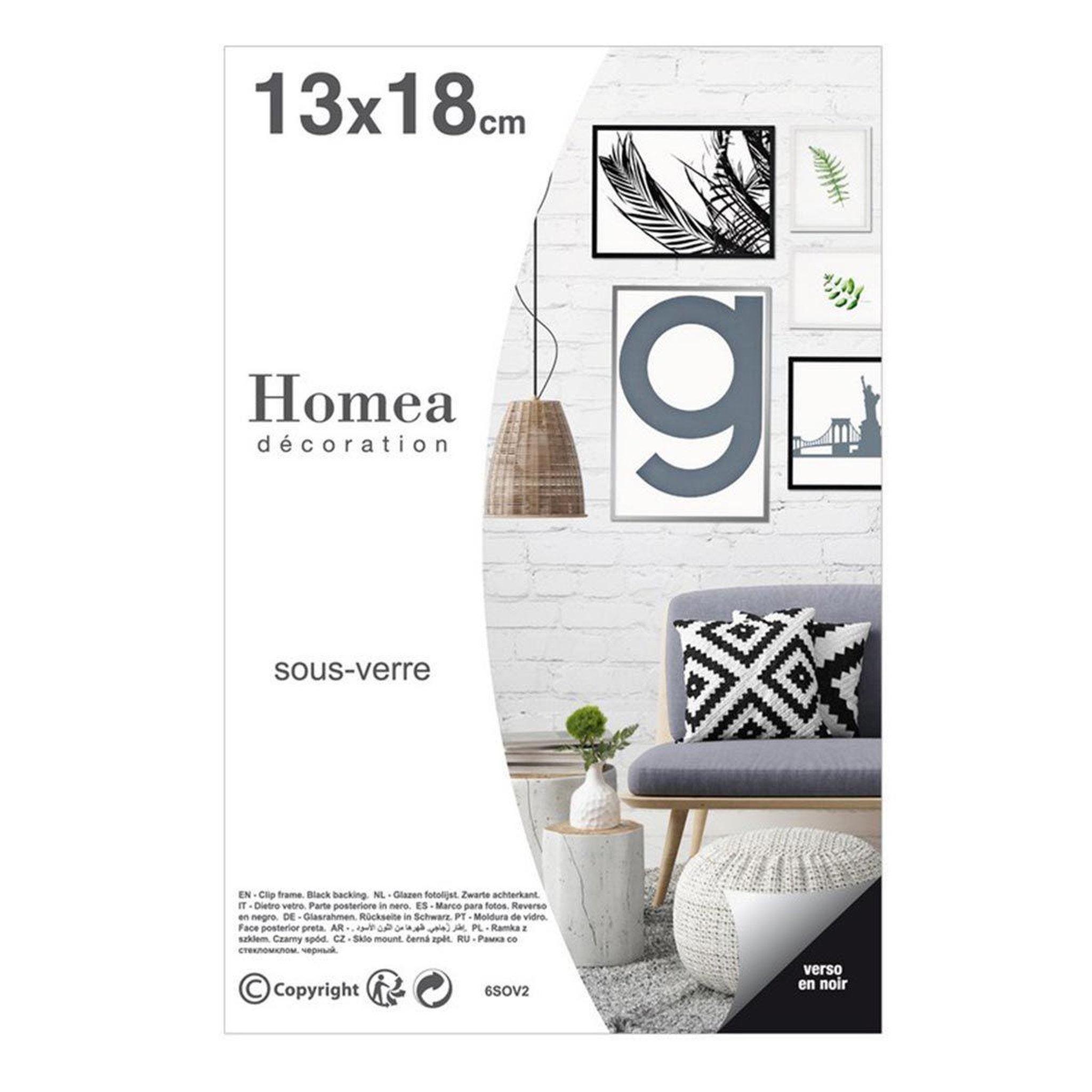 HOMEA Cadre Sous Verre  Ilua  13x18cm Transparent