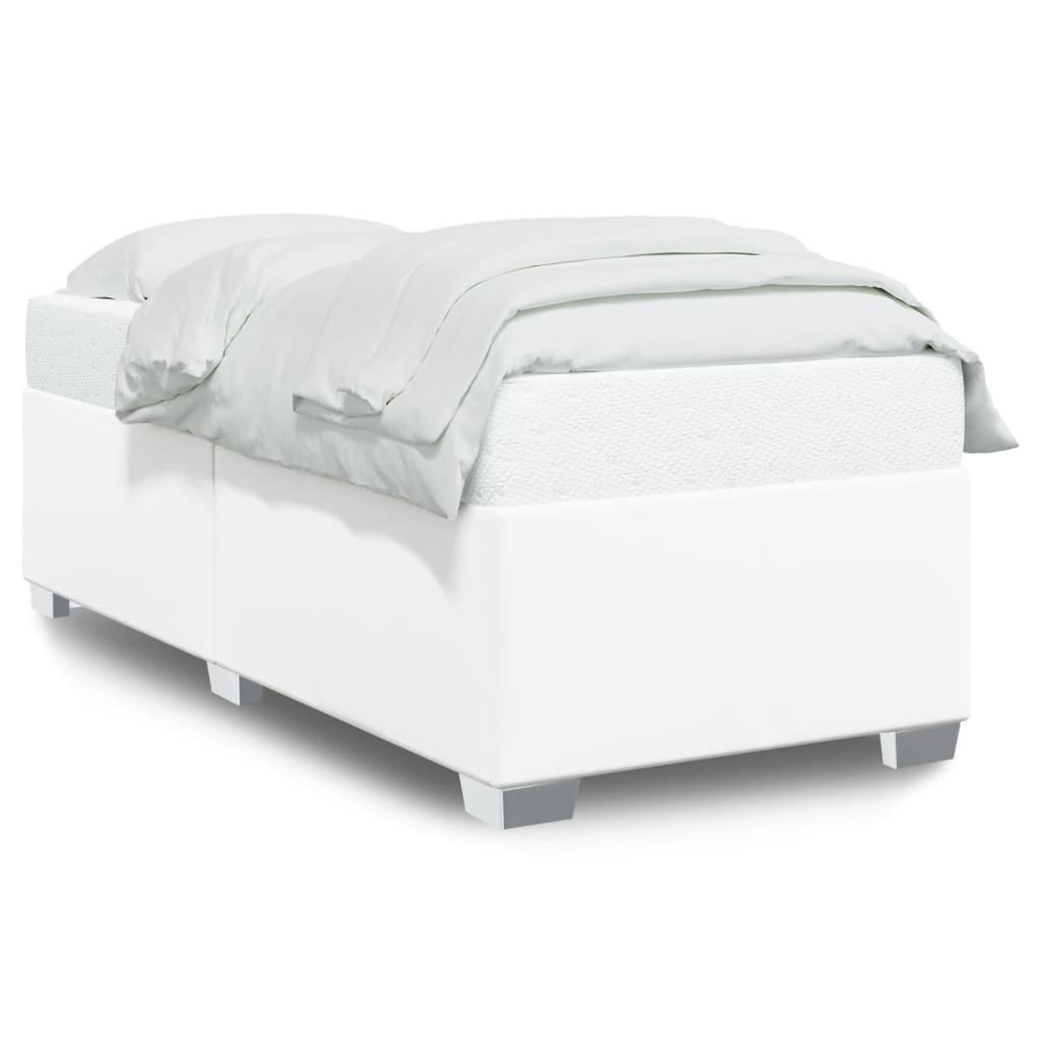 Voir la diapositive 2 : VIDAXL Cadre de lit sans matelas blanc 90x190 cm similicuir