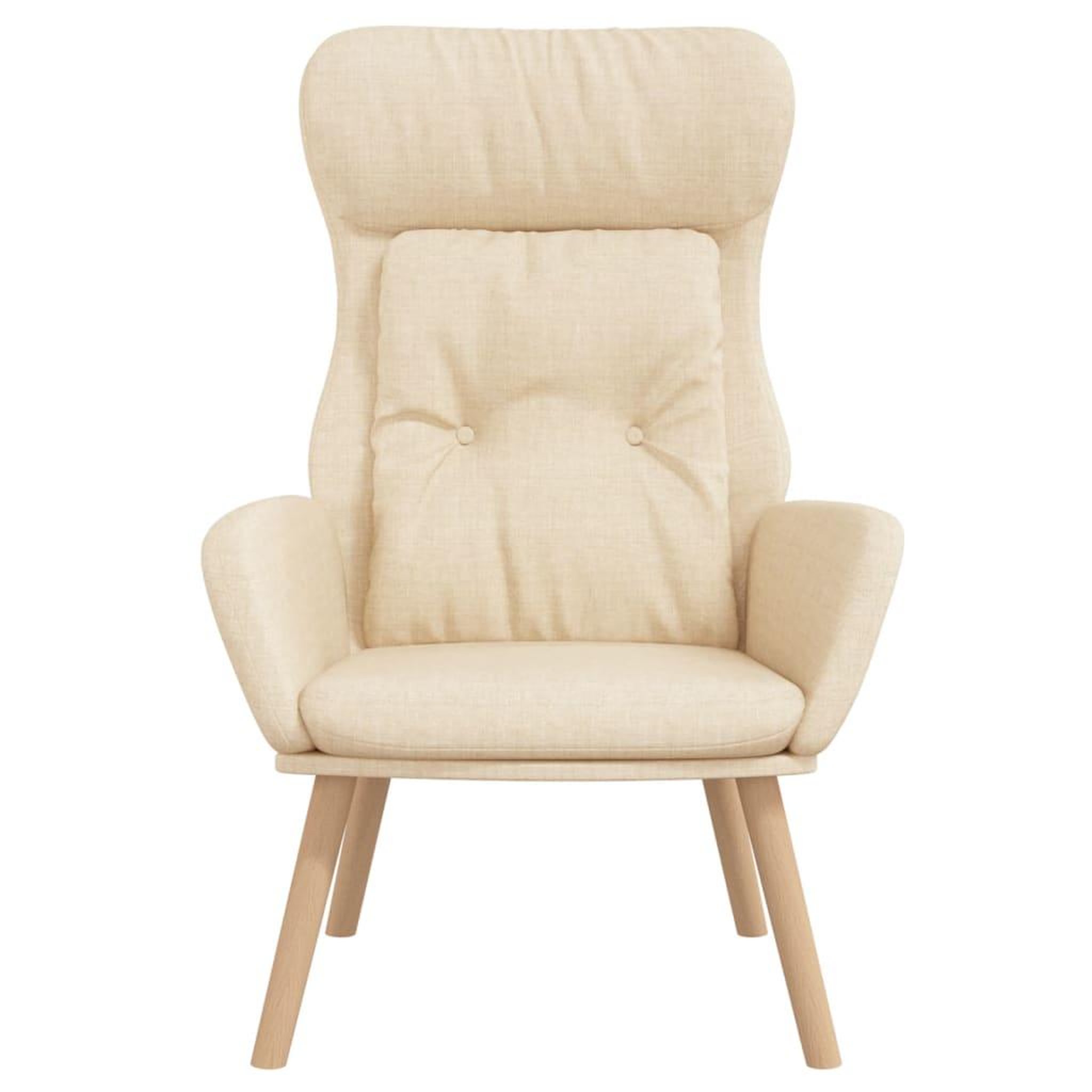 Voir la diapositive 3 : VIDAXL Chaise de relaxation Creme Tissu