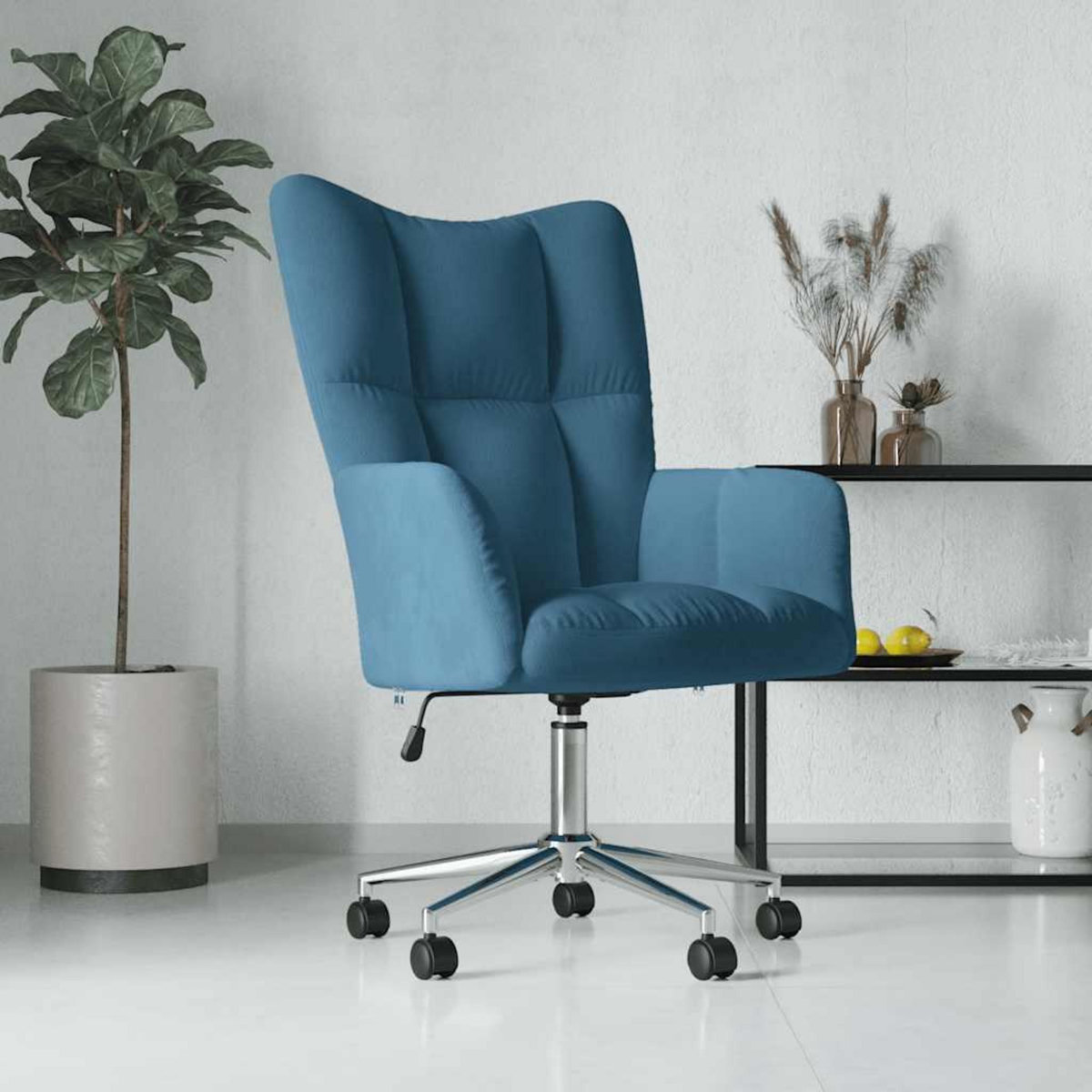 VIDAXL Chaise de relaxation Bleu Velours