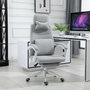 Voir la diapositive 2 : VINSETTO Fauteuil de bureau manager grand confort dossier réglable repose-pied coussin lombaire roulettes 360° lin 62L x 68P x 127H cm gris