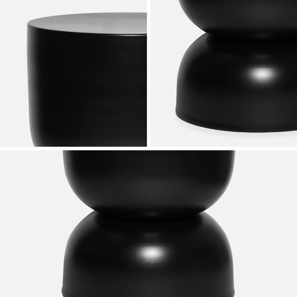 SWEEEK Table d'appoint. bout de canapé. table de chevet en métal. noir. Madi Ø32 x H 42cm