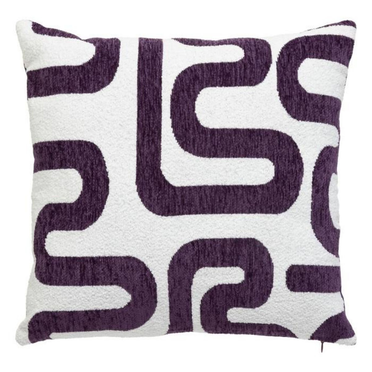 ATMOSPHERA Coussin Déco Chenille  Safina  40x40cm Violet