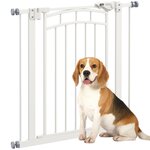 PAWHUT Barrière de sécurité pour chien - barrière à pression extensible - double système de verrouillage - acier blanc
