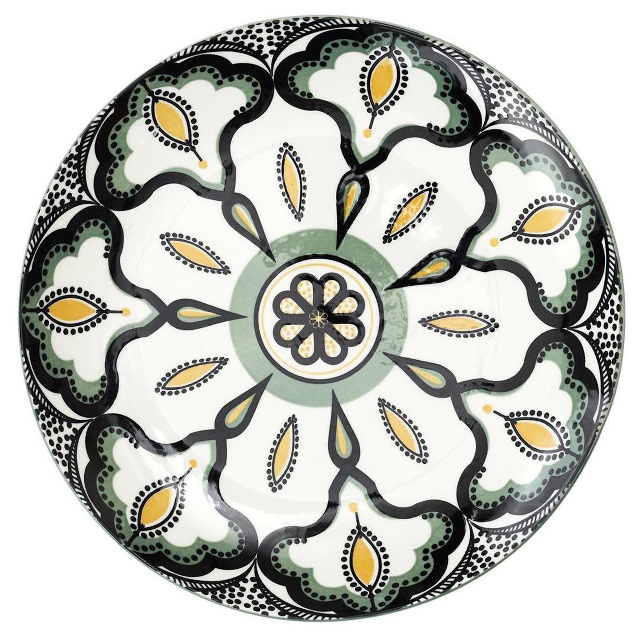 The Home Deco Factory Lot de 6 assiettes à dessert  mandala  19cm vert