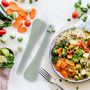 Voir la diapositive 3 : Fackelmann Set de 2 Saladiers en inox de 20,5 cm et 25 cm de diamètre et couverts à salade en plastique Fackelmann
