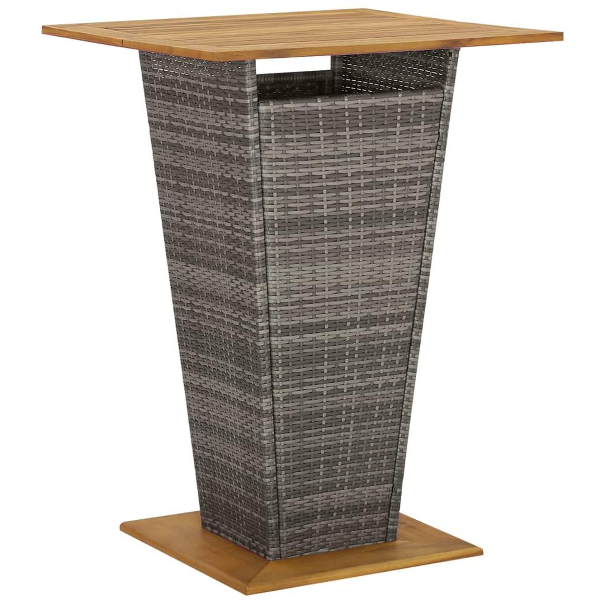 Voir la diapositive 5 : VIDAXL Ensemble de bar de jardin 3 pcs et coussins gris resine tressee