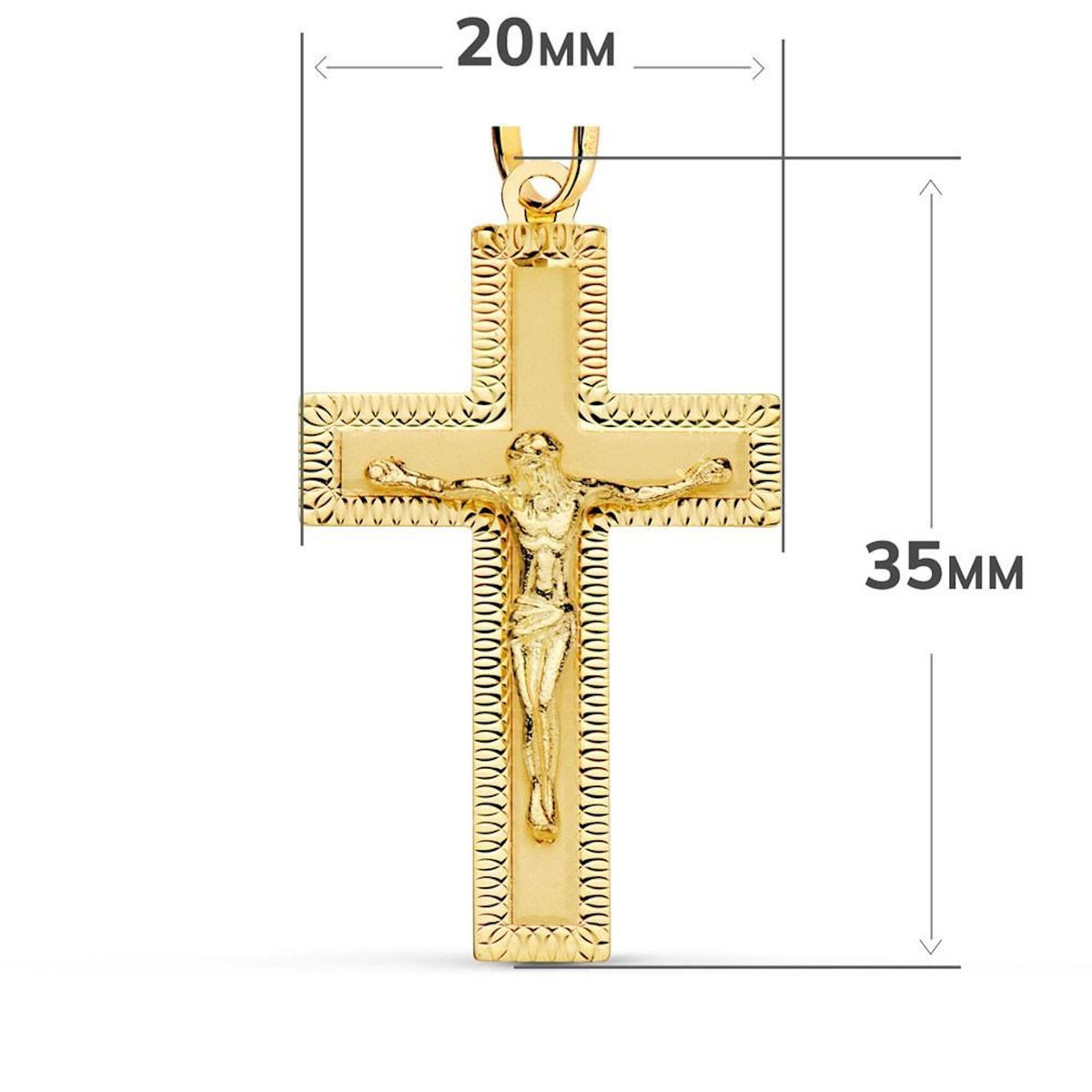 L'ATELIER D'AZUR Pendentif  - Médaille Christ sur la Croix Or 18 Carats 750 Jaune - Chaines Offertes