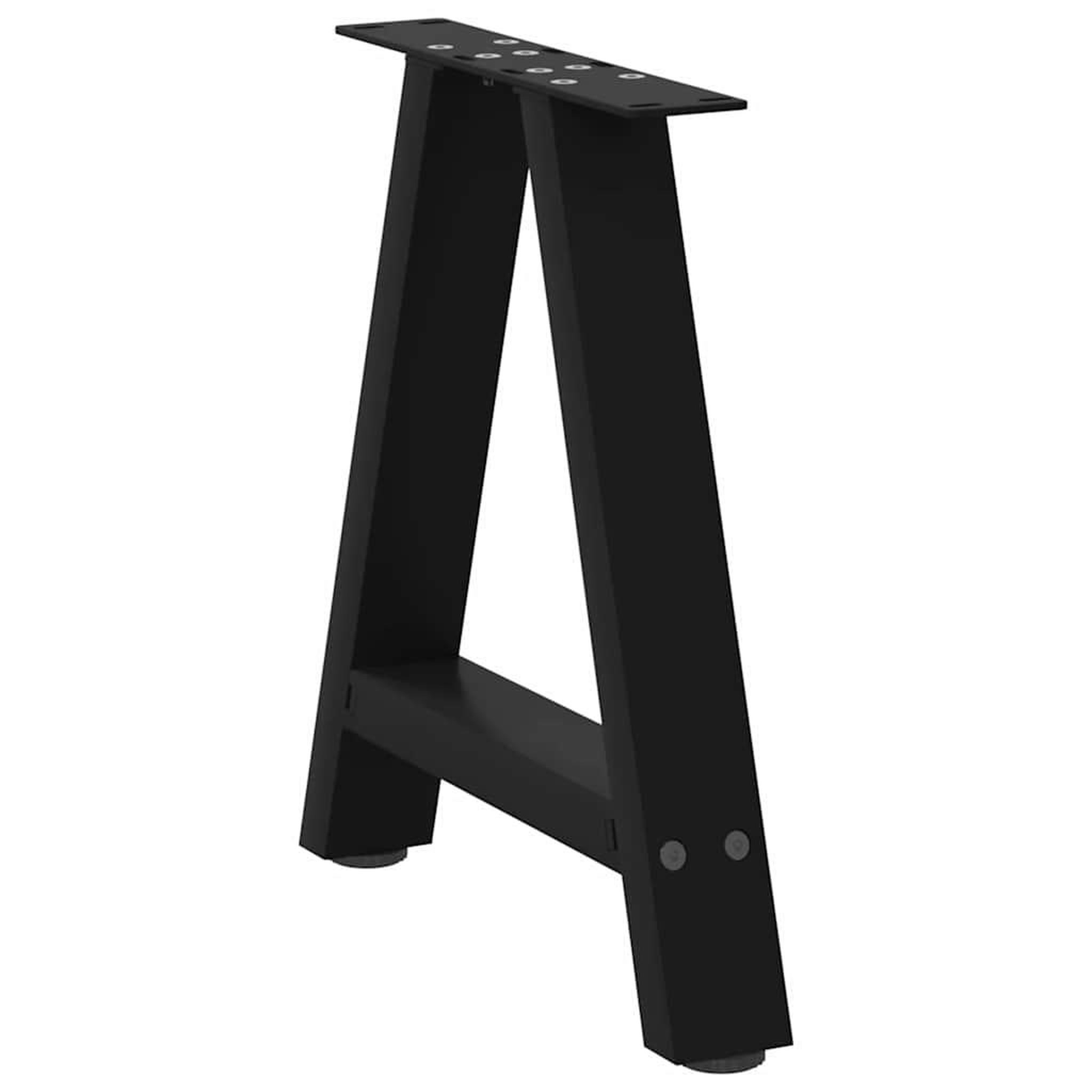 Voir la diapositive 4 : VIDAXL Pieds de table basse forme de A 2 pcs noir 50x(42-43) cm acier