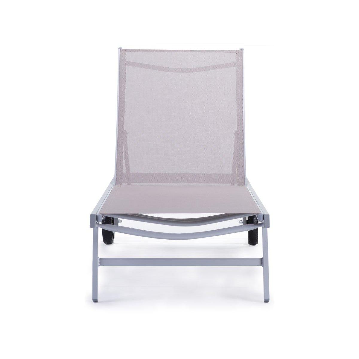 Habitat et Jardin Bain de soleil en aluminium et textilène  Bella  - Phoenix - Taupe - Lot de 2