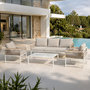 Voir la diapositive 2 : CONCEPT USINE Salon de jardin 5 places avec table basse gris clair SOLOMON