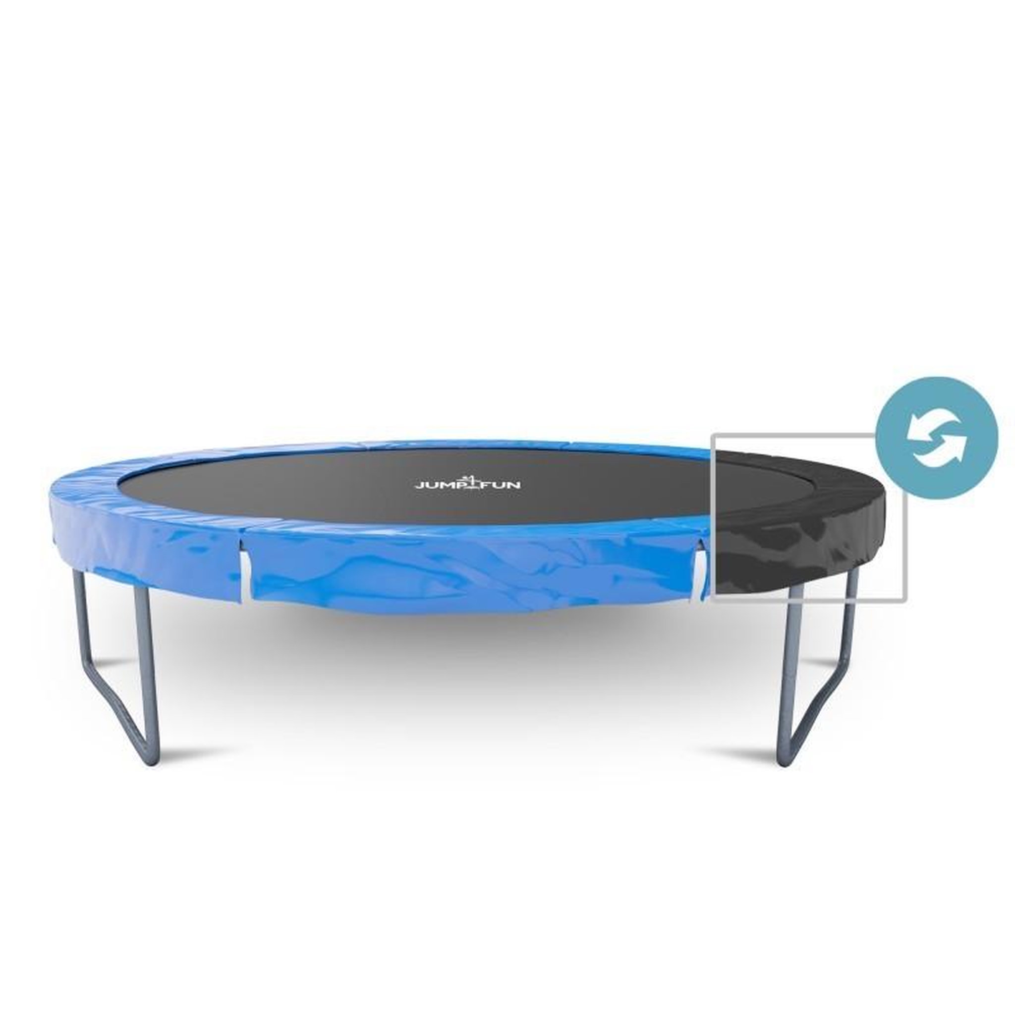 JUMP4FUN Coussin de protection des ressorts pour Trampoline, réversible bleu / noir : ø 6Ft