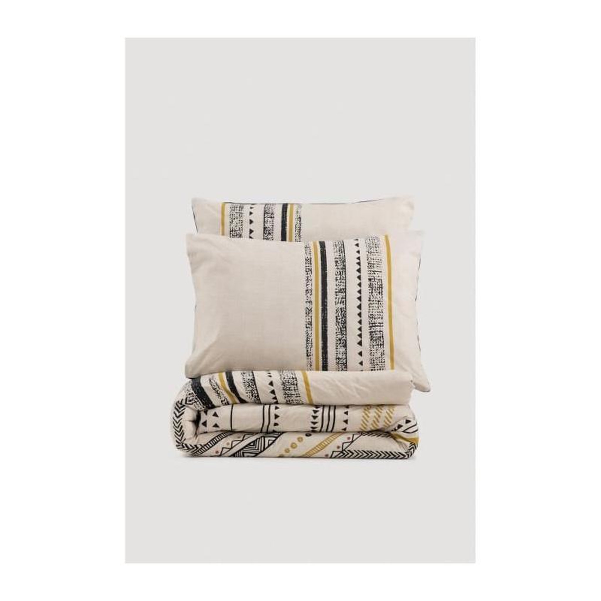 Voir la diapositive 3 : GENERIQUE Parure de lit - 129CTN64278 - 1 housse de couette 220 x 240 cm + 2 taies d'oreiller 60 x 60 cm - 100% coton ranforcé - Blanc