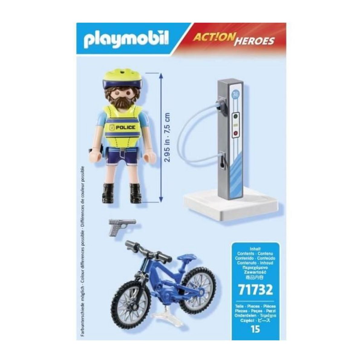 PLAYMOBIL 71732 Policier cycliste et borne de recharge électrique