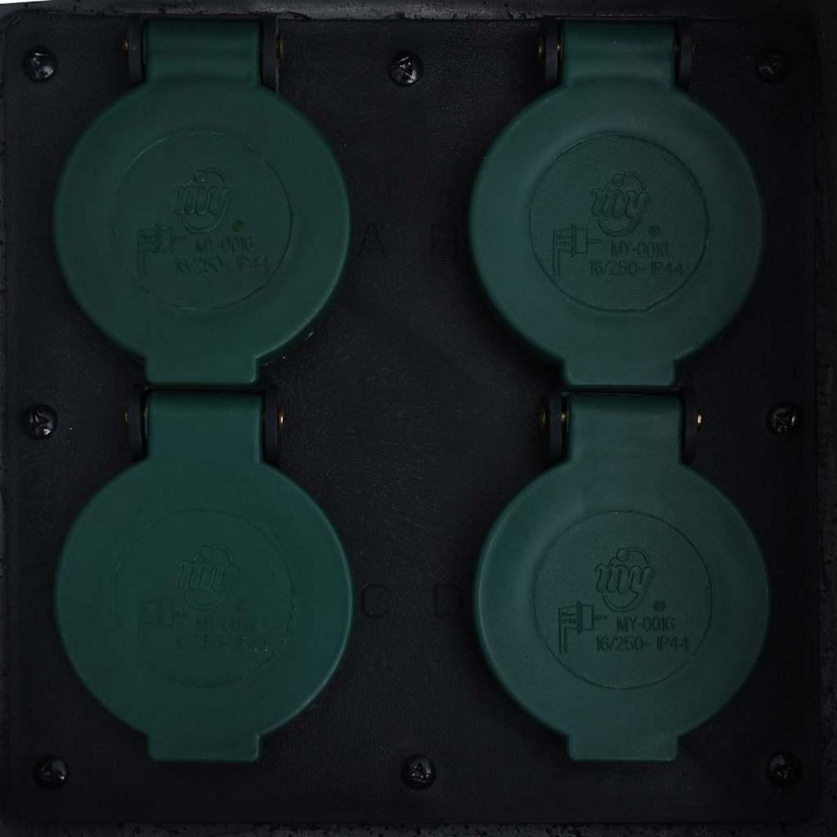 VIDAXL 4 prises de jardin impermeables Resine tressee Gris