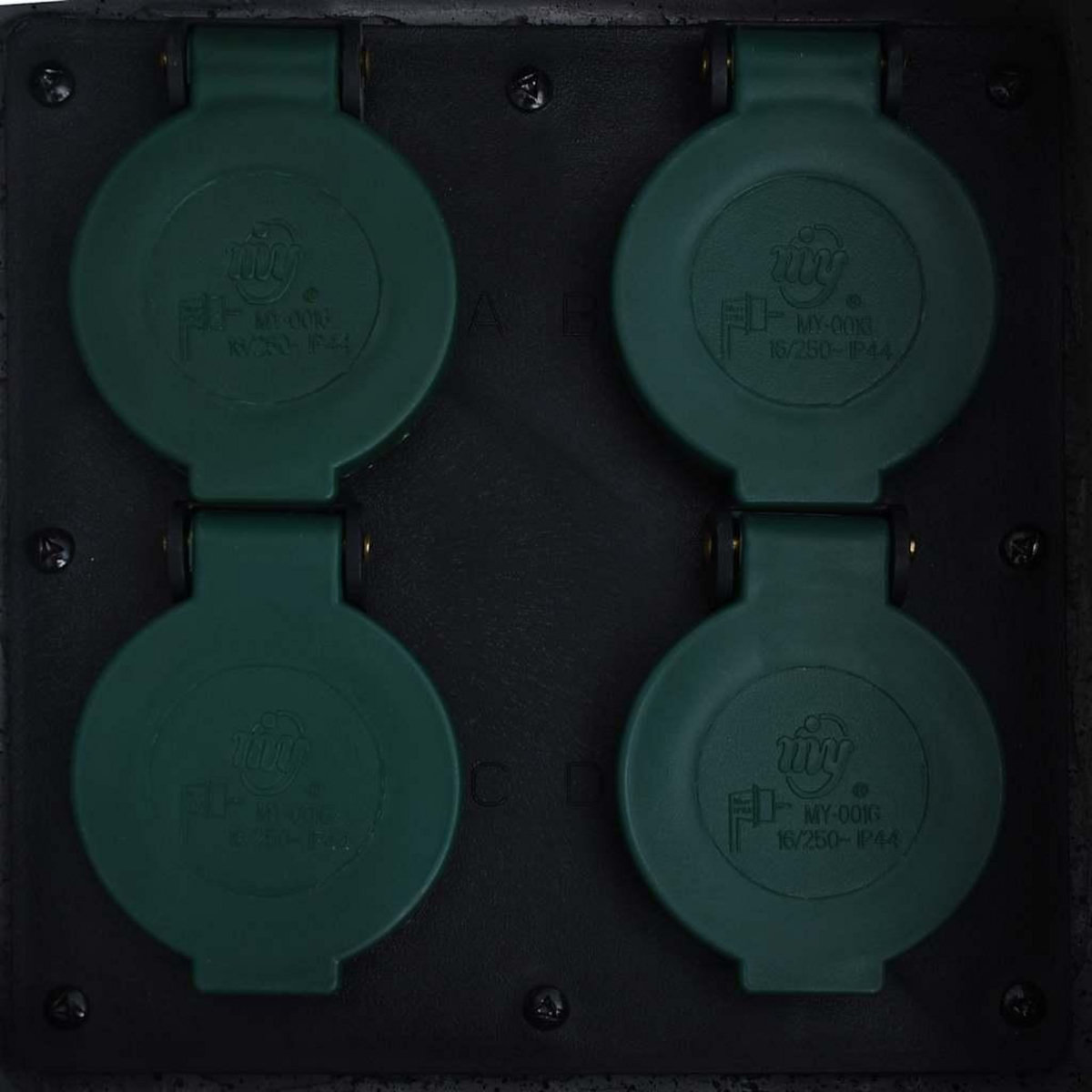 VIDAXL 4 prises de jardin impermeables Resine tressee Gris