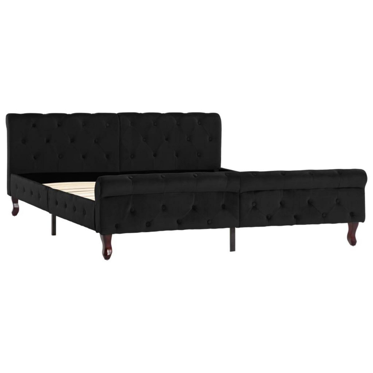 VIDAXL Cadre de lit sans matelas noir velours 160x200 cm