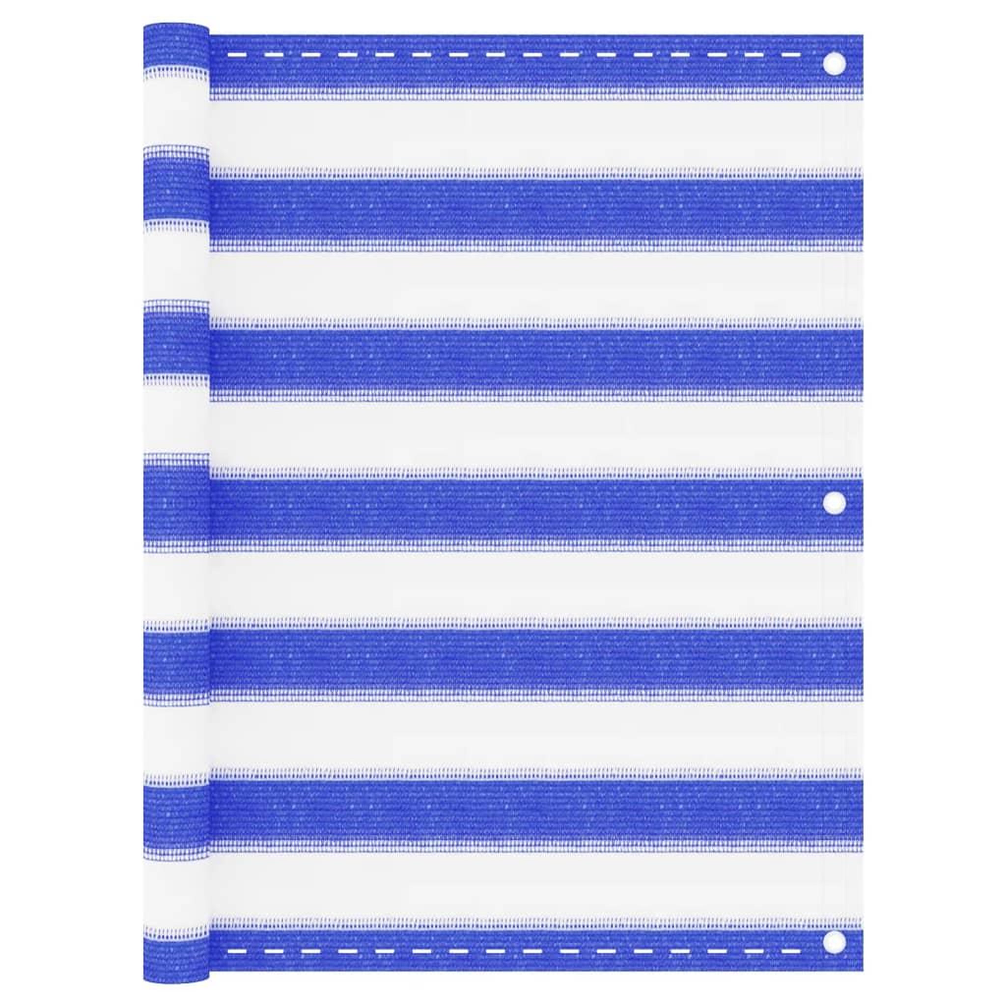 Voir la diapositive 1 : VIDAXL Ecran de balcon Bleu et blanc 75x500 cm PEHD