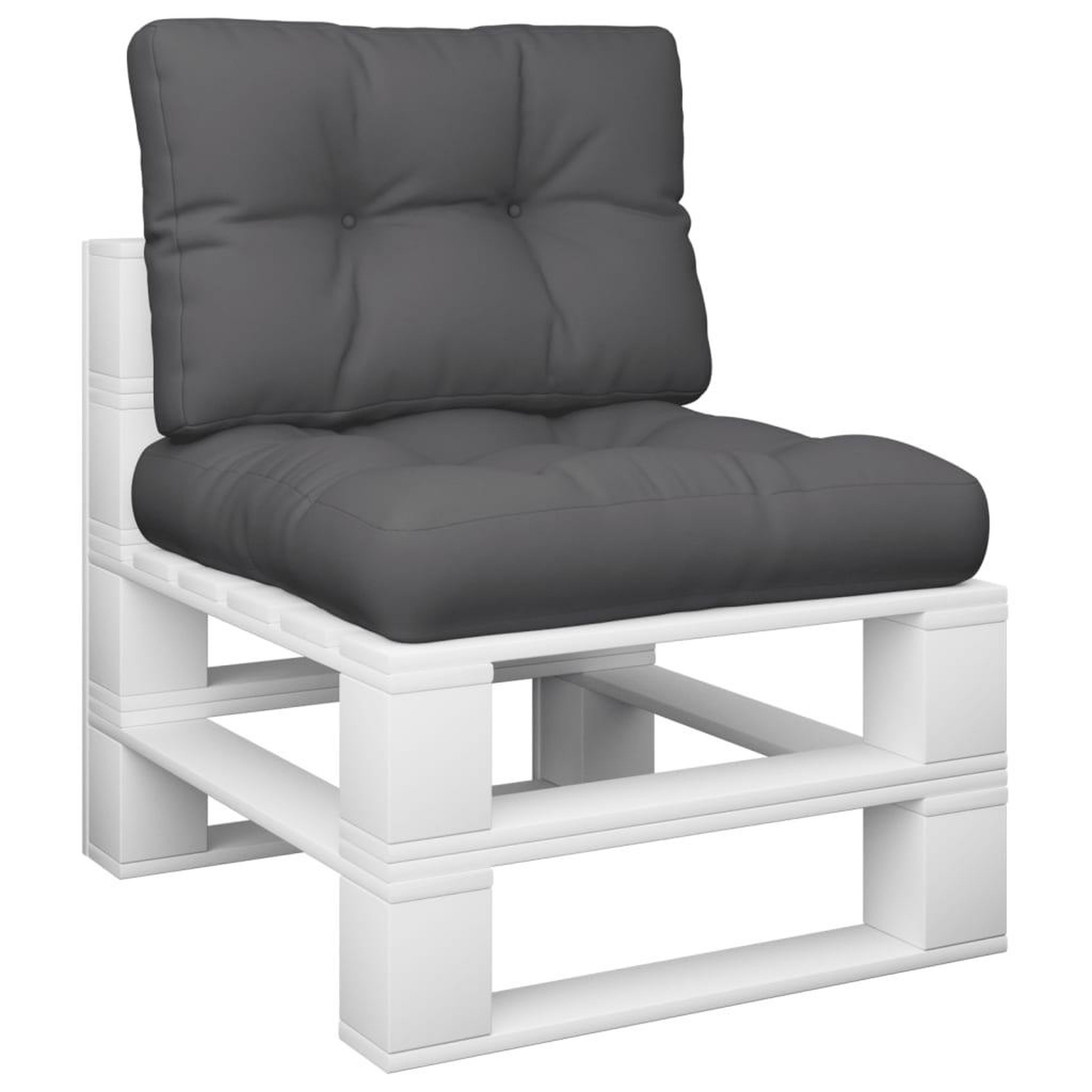 Voir la diapositive 3 : VIDAXL Coussins de palette lot de 2 anthracite tissu
