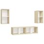 Voir la diapositive 2 : VIDAXL Meubles TV muraux 4 pcs Blanc et chene sonoma Bois d'ingenierie