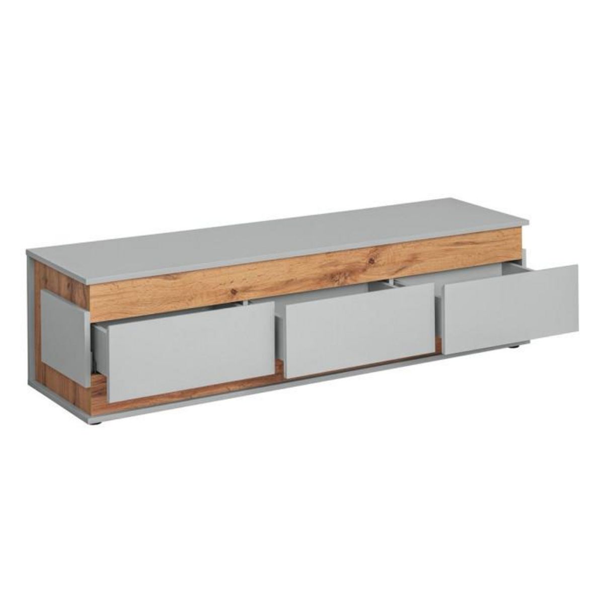 Paris Prix Meuble TV 3 Tiroirs  Berlin  150cm Gris & Naturel