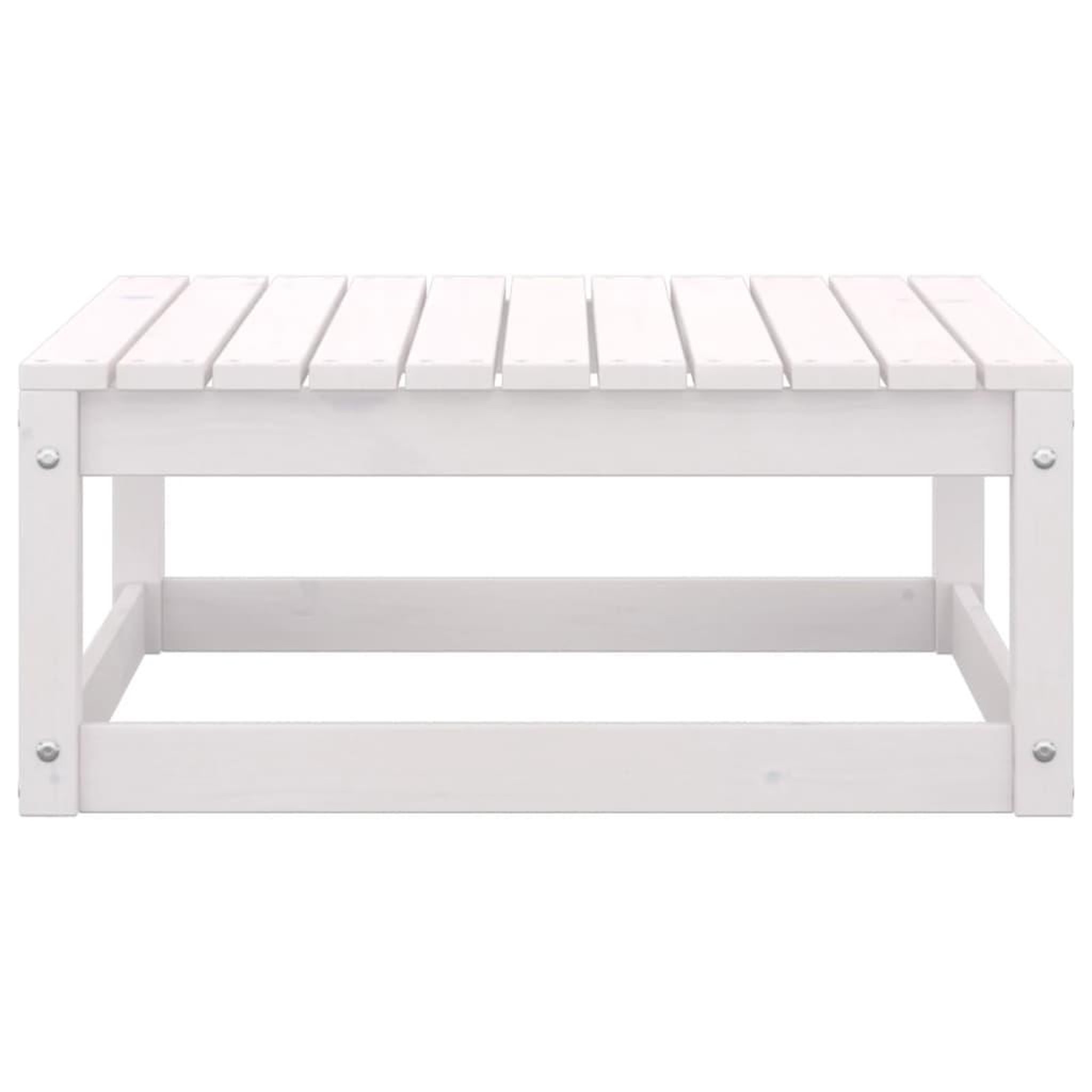 Voir la diapositive 3 : VIDAXL Repose-pied de jardin avec coussin Blanc Bois de pin massif