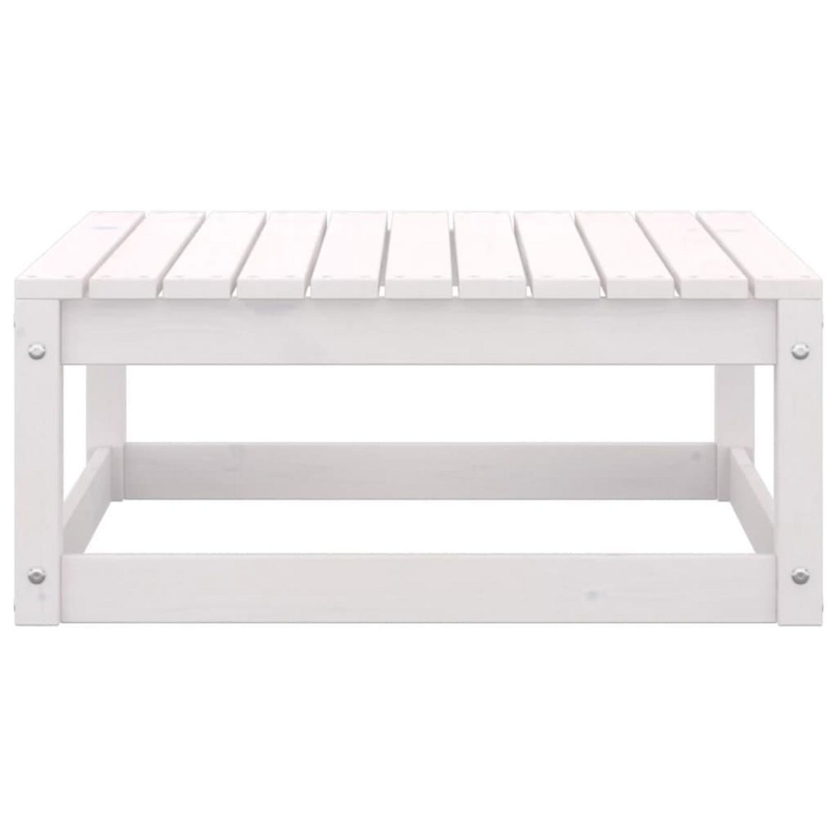 VIDAXL Repose-pied de jardin avec coussin Blanc Bois de pin massif