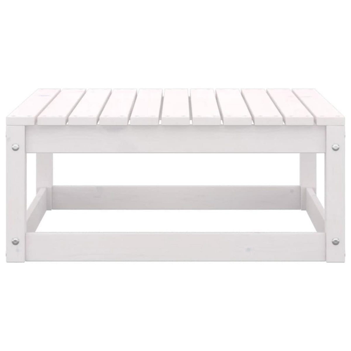 VIDAXL Repose-pied de jardin avec coussin Blanc Bois de pin massif