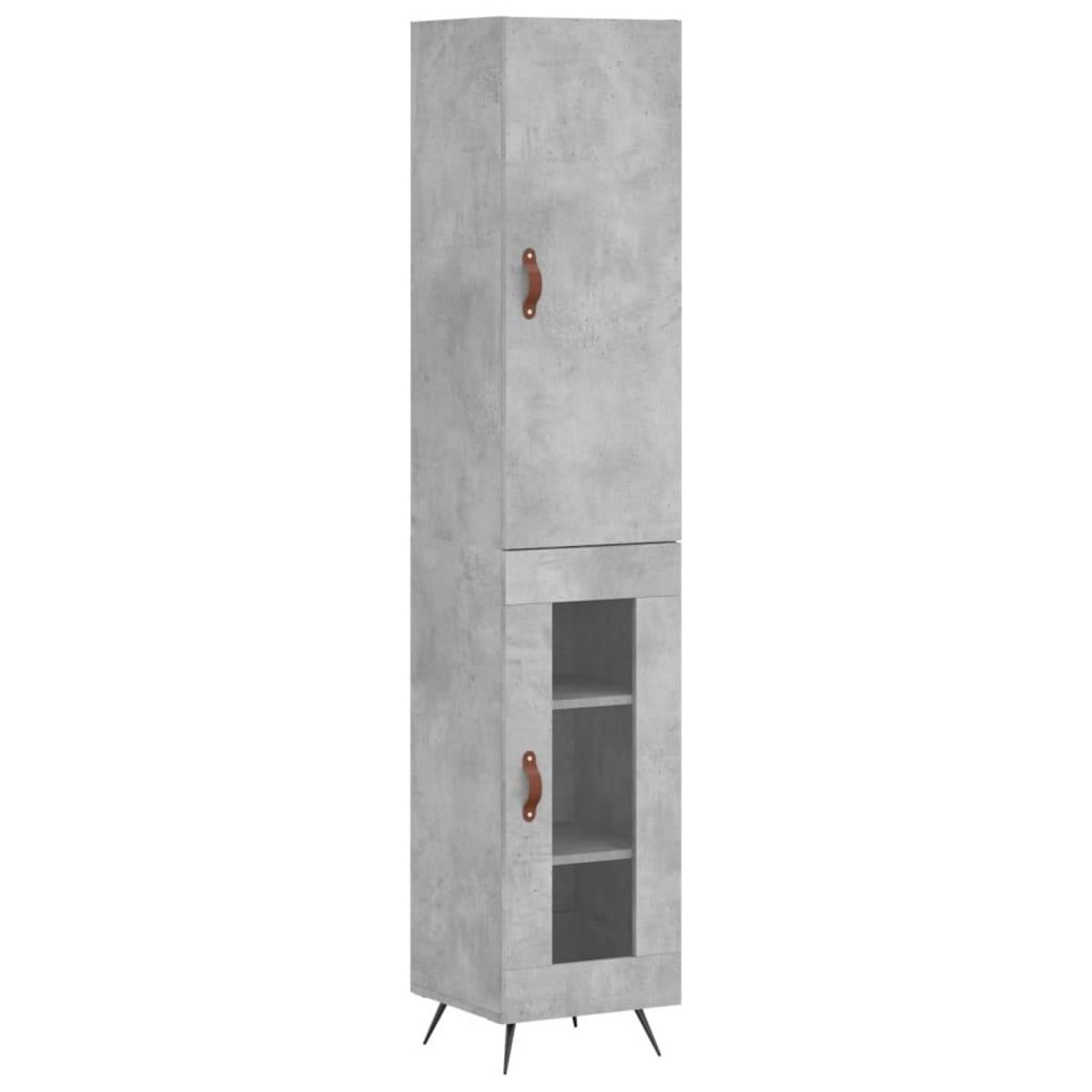 VIDAXL Buffet haut Gris beton 34,5x34x180 cm Bois d'ingenierie
