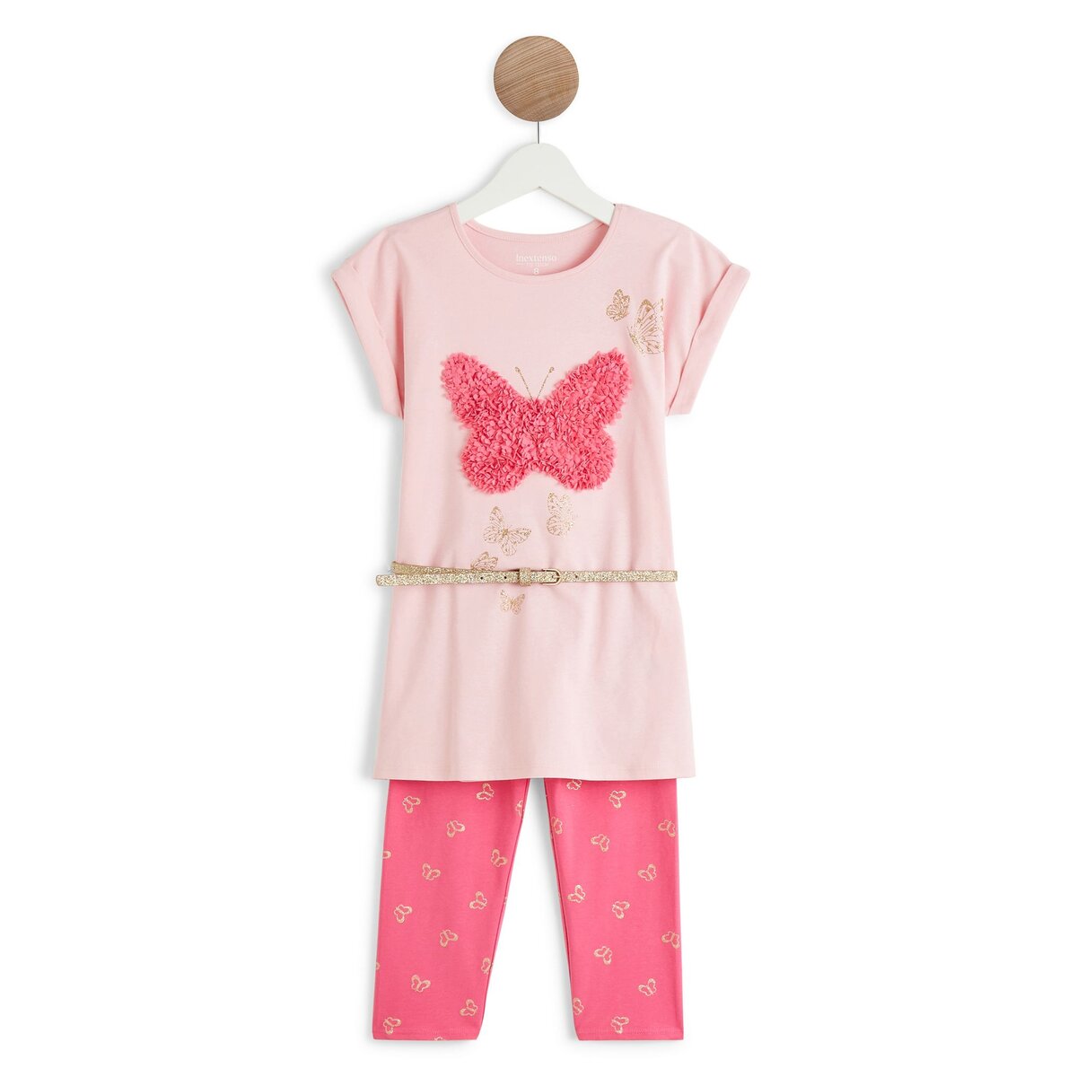 INEXTENSO Ensemble jersey tunique et legging avec ceinture fille