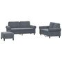 Voir la diapositive 2 : VIDAXL Ensemble de canapes 3 pcs avec coussins Gris fonce Velours
