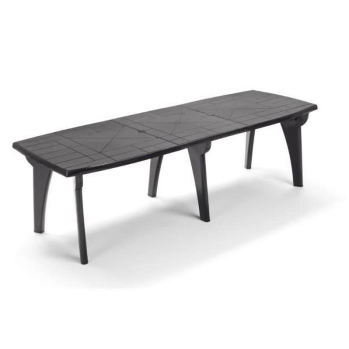 MARKET24 Table de jardin pliante Lipari 2 - 8 a 10 places - Gris anthracite - Polypropylene
