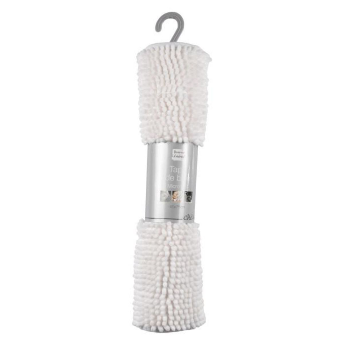 Paris Prix Tapis de Bain Microfibre  Sweety  45x75cm Blanc