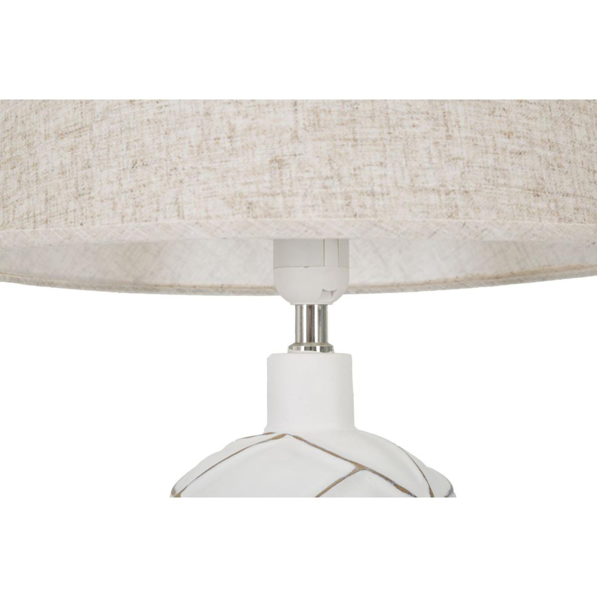 Voir la diapositive 2 : Paris Prix Lampe à poser en résine  lines  60cm blanc & naturel