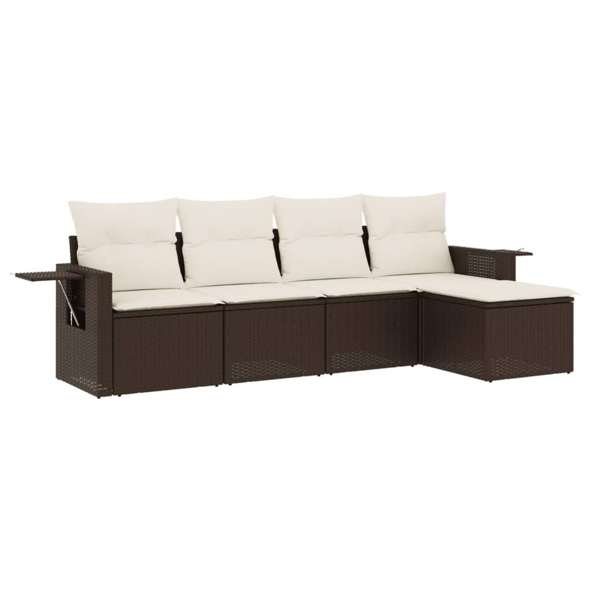 Voir la diapositive 2 : VIDAXL Salon de jardin avec coussins 5 pcs marron resine tressee