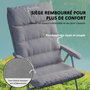 Voir la diapositive 6 : OUTSUNNY Chaise de camping pliante rembourrée inclinable grand confort gris