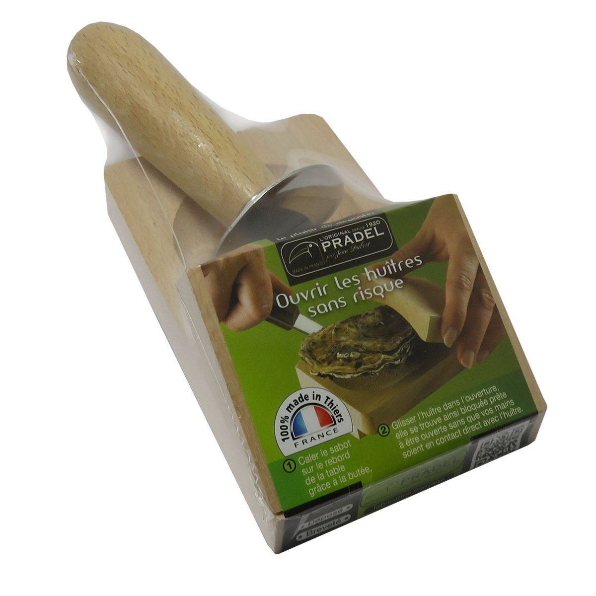 PRADEL Sabot cale huître manche hêtre naturel