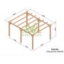 Voir la diapositive 2 : JARDIDECO Pergola en bois lamellé-collé Villeurbanne 500 x 400 cm - Maderland