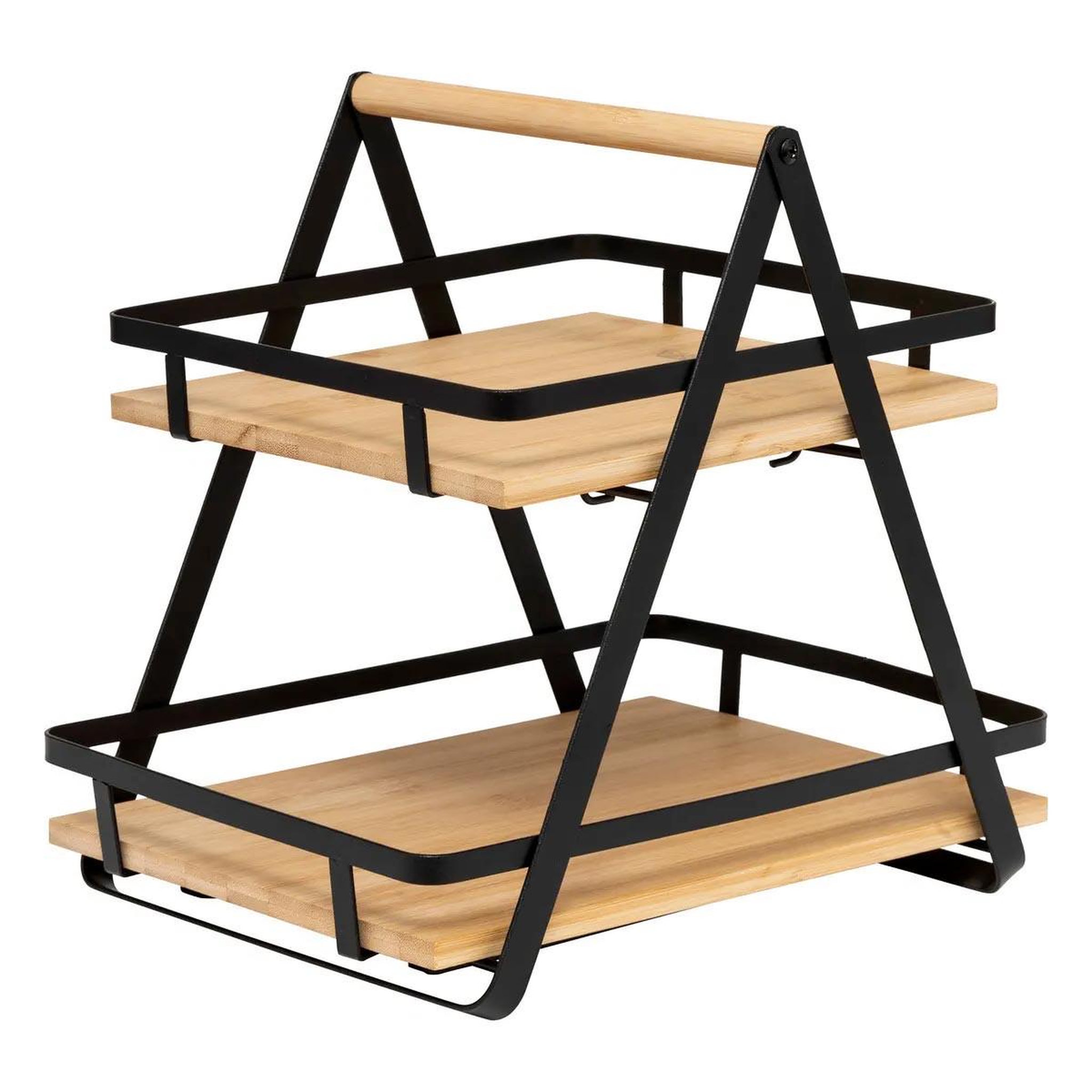 FIVE Étagère de cuisine 2 niveaux en bambou  ordera  30cm naturel & noir