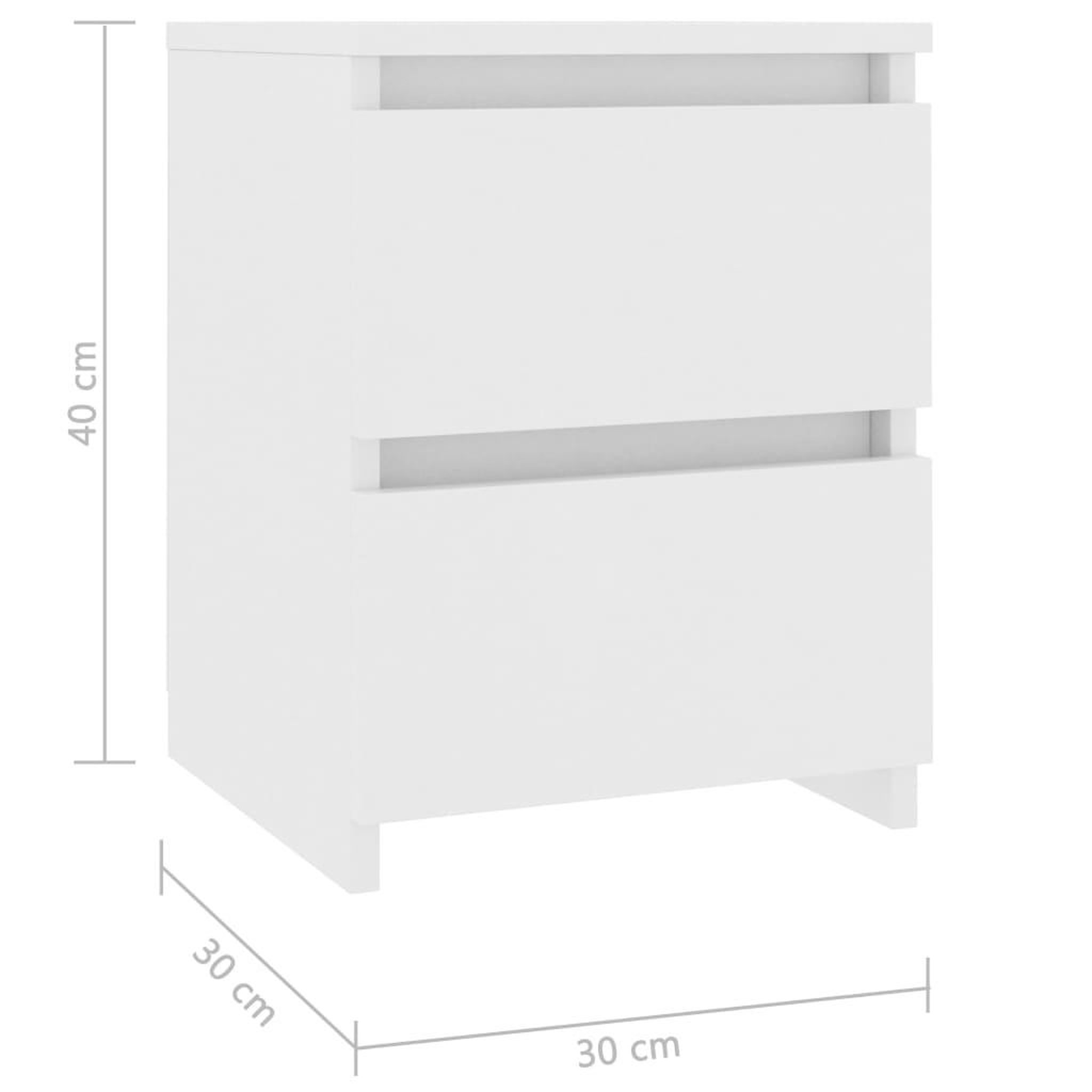 Voir la diapositive 6 : VIDAXL Table de chevet Blanc 30 x 30 x 40 cm Bois d'ingenierie