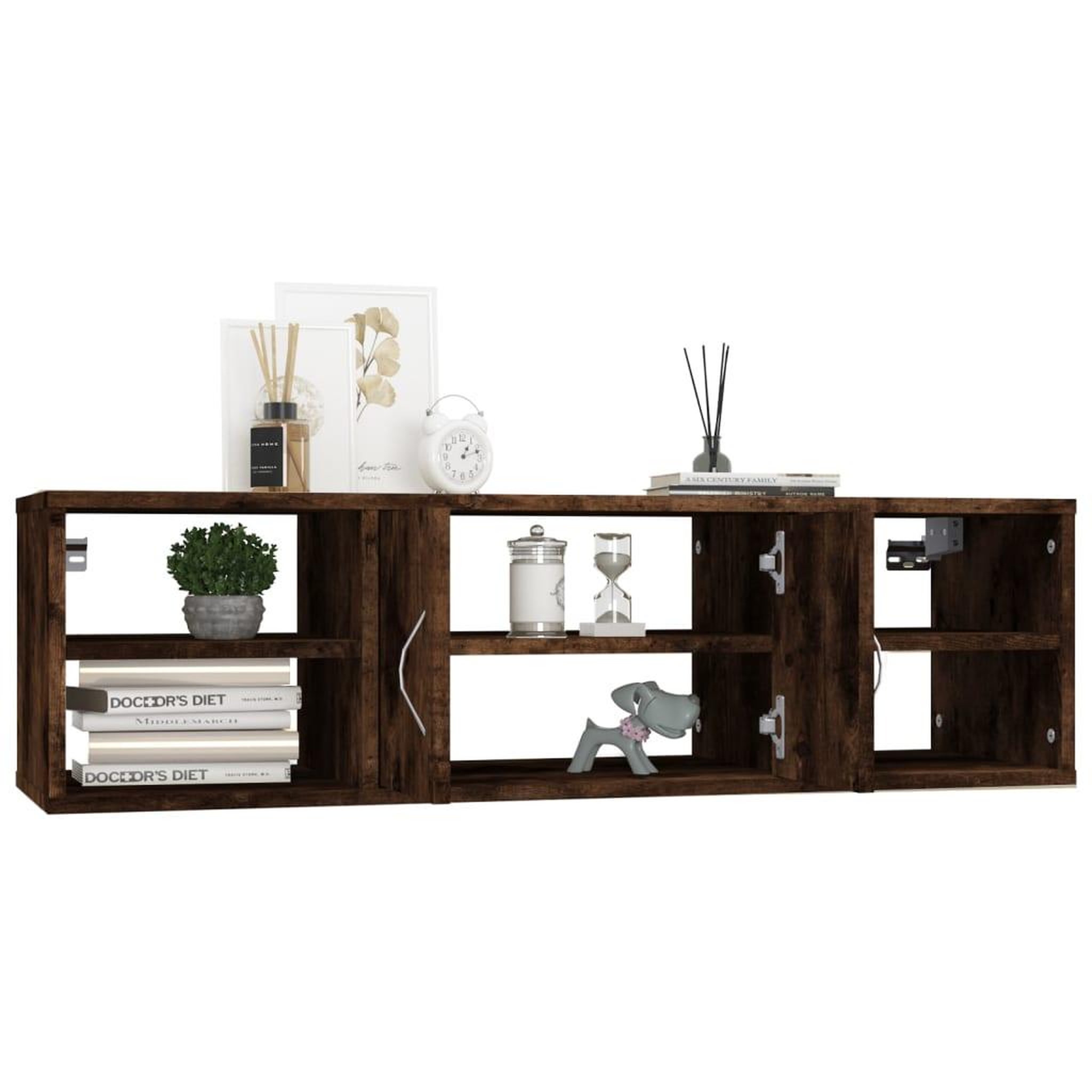 Voir la diapositive 4 : VIDAXL Etagere murale chene fume 102x30x29 cm bois d'ingenierie